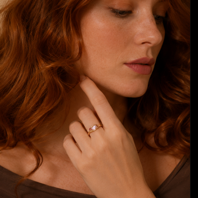 Anillos Chapados en Oro 18k Morgonita/Rosee /Crystal