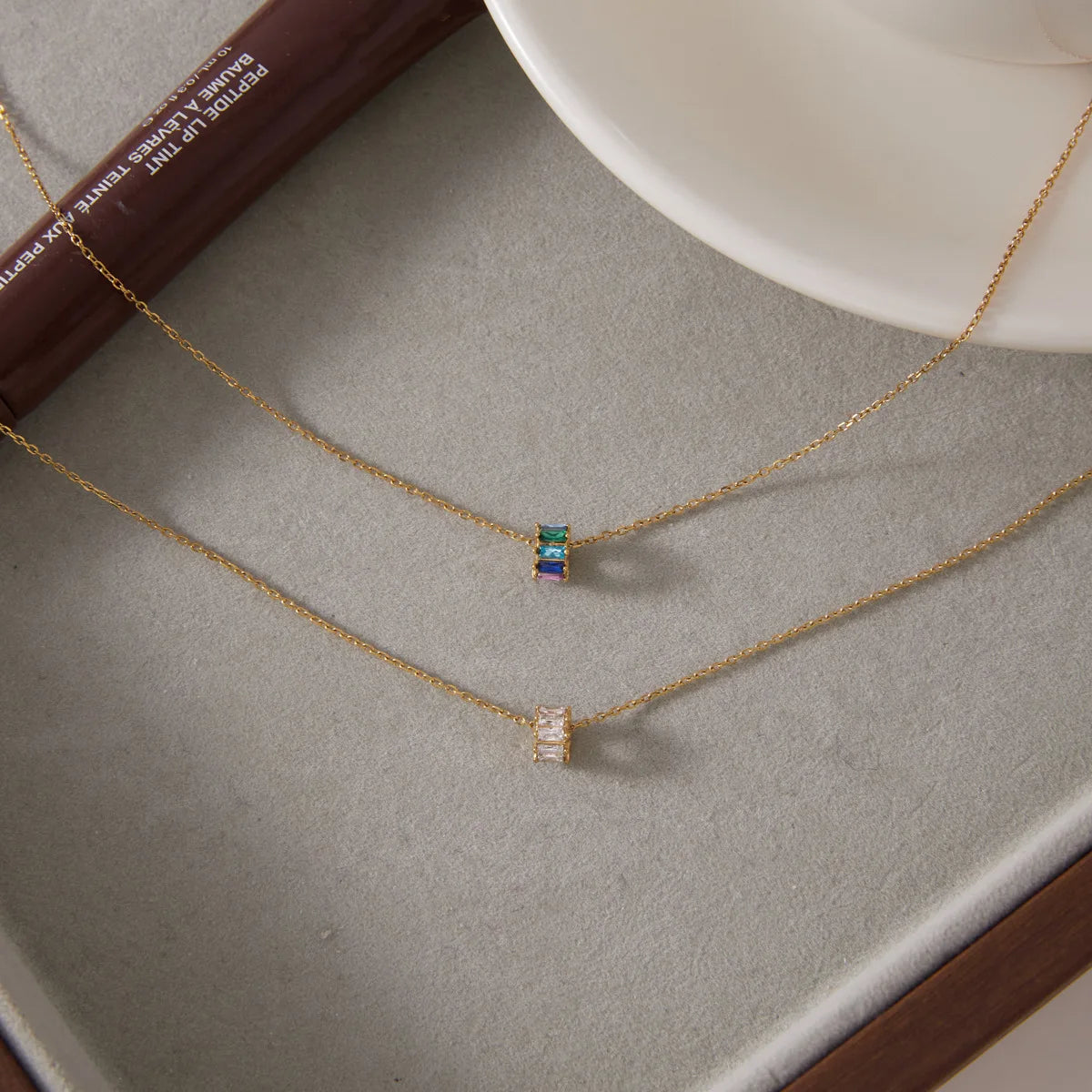 Oro 18k Circulo Circonita/ Multi colores