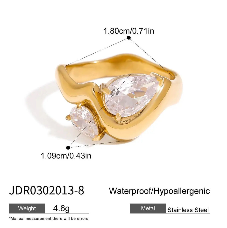 Anillo Chapado en Oro 18k Con Circonitas