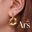 Pendiente Exagonal  Chapado en Oro 18k y stail Steel