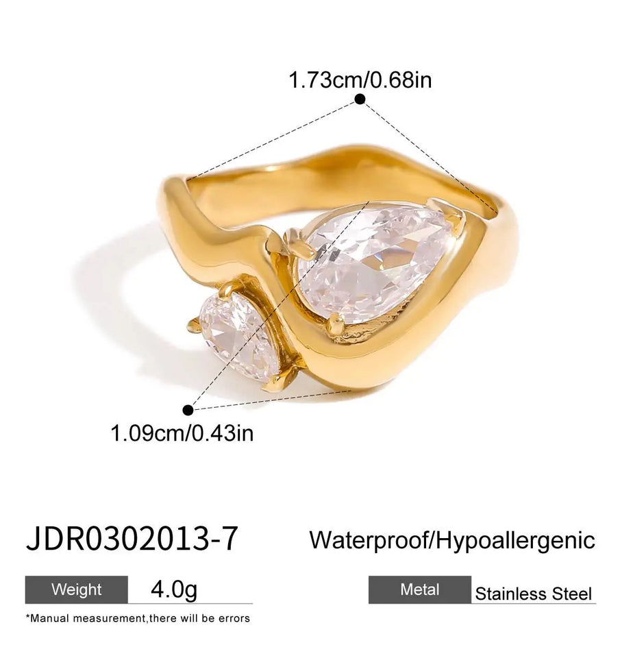 Anillo Chapado en Oro 18k Con Circonitas