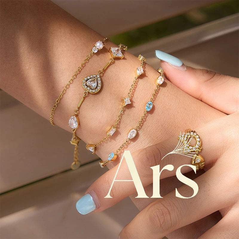 Pulsera Elegante fina en Chapado Oro 18k Circonitas /Azules