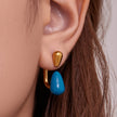 Pendiente Gota Agua de Color Chapado en Oro 18k