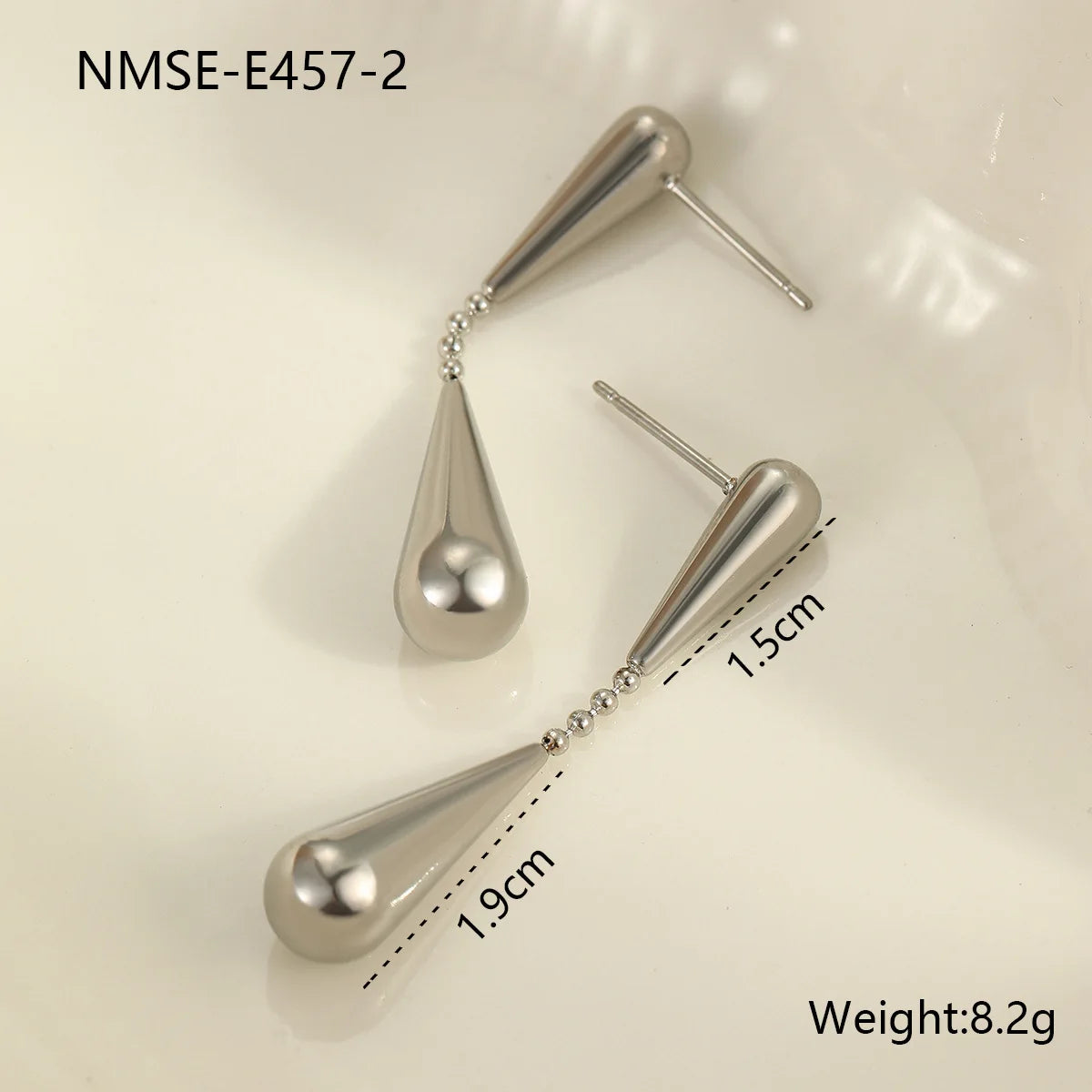 Pendiente Colgante Gota en CHapado Oro 18k y Stail steel