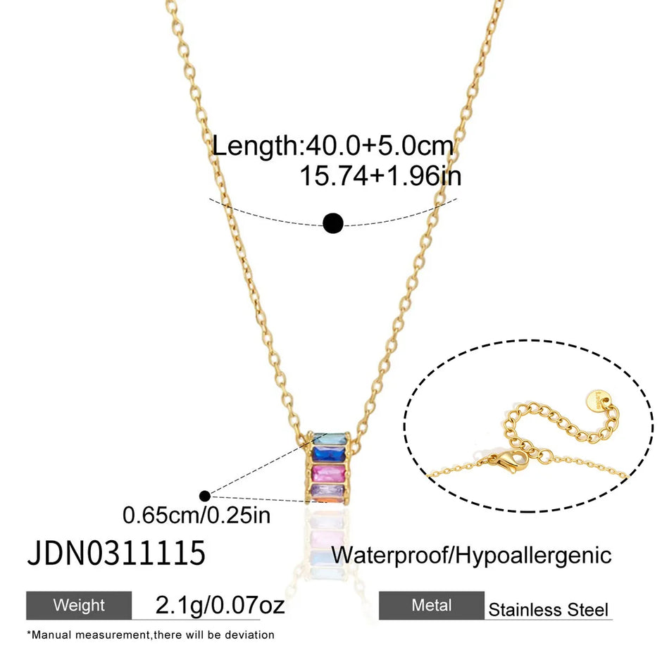 Oro 18k Circulo Circonita/ Multi colores