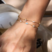 Pulsera Elegante fina en Chapado Oro 18k Circonitas /Azules