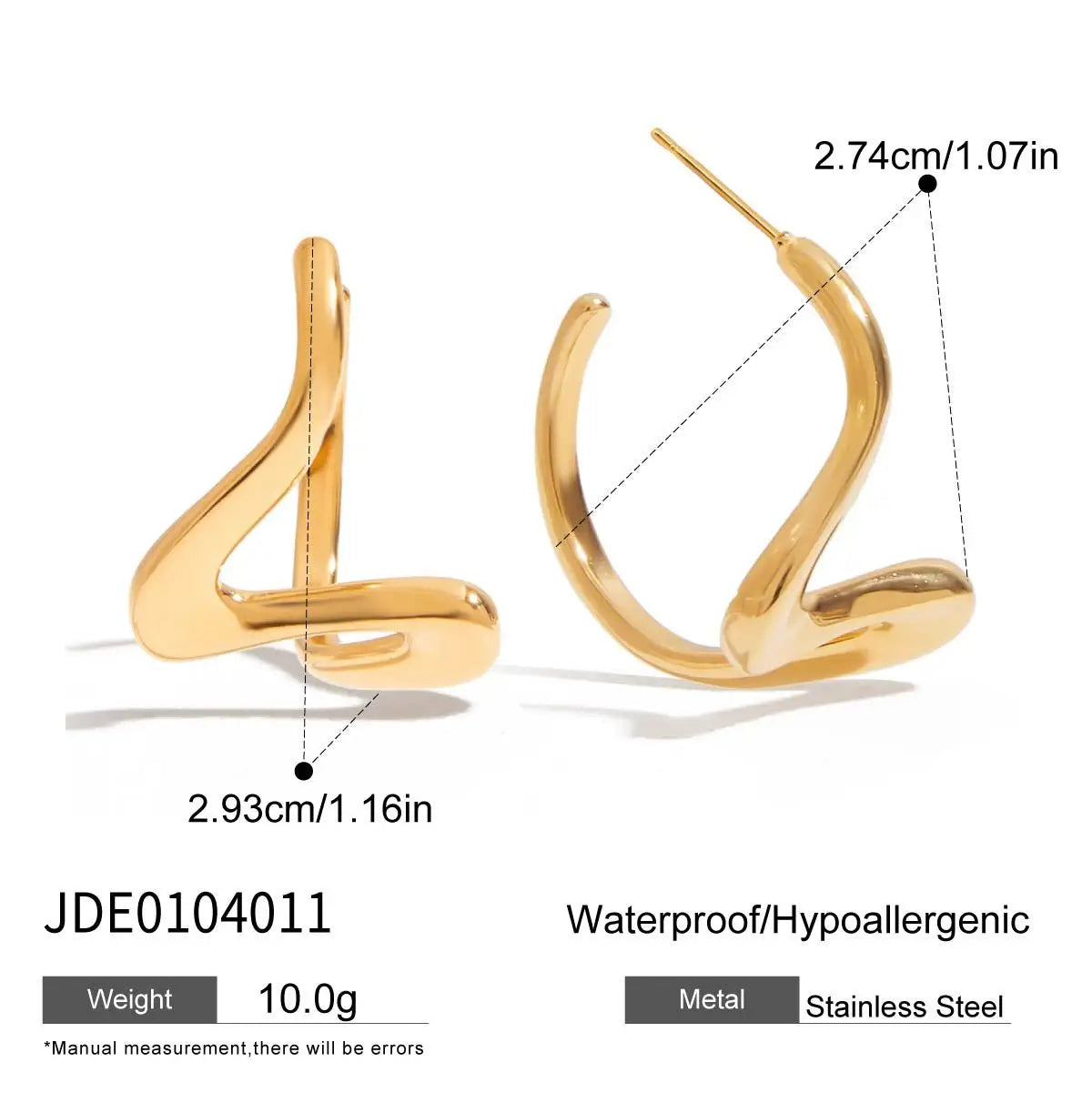 Pendiente Geometrico Chapado Oro 18k