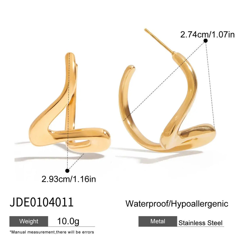 Pendiente Geometrico Chapado Oro 18k