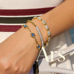 Pulseera Circonitas / Azules Chapado en Oro 18k