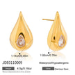 Pendiente Forma Gota Chapado Oro 18k con Brillante