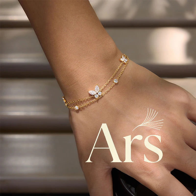 Pulsera de Mariposa en Brillante en Chapado Oro 18k
