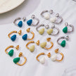 Pendiente Gota Agua de Color Chapado en Oro 18k
