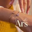 Pulsera de Circonita Rosa Chapado en Oro 18k y Stail Steel