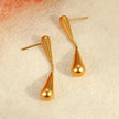 Pendiente Colgante Gota en CHapado Oro 18k y Stail steel