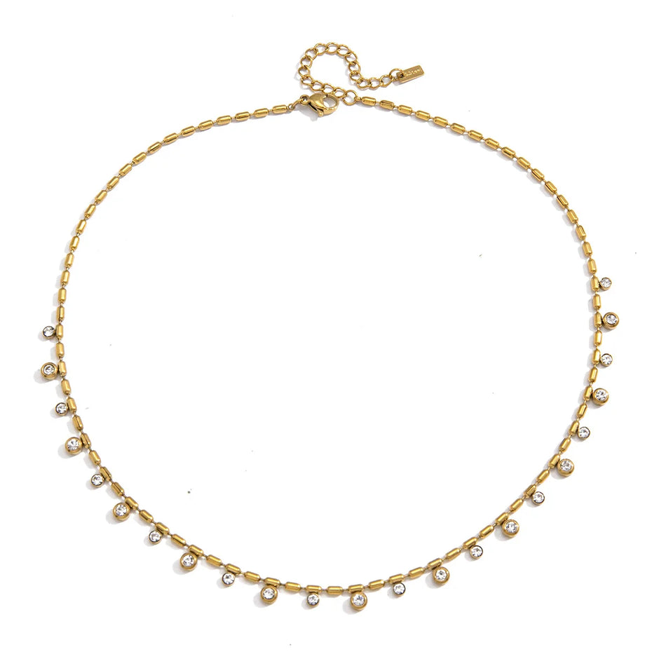 Fine line de Circonitas Chapado en Oro 18 k