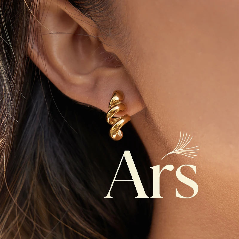 Pendientes Espiral Chapado en Oro 18k
