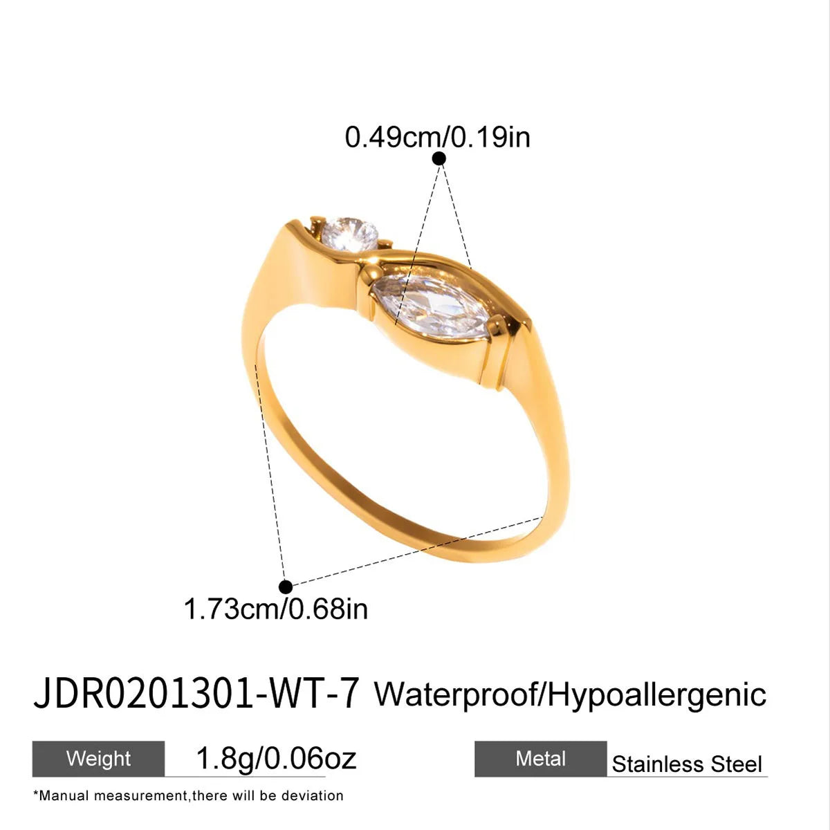 Anillos Chapados en Oro 18k Morgonita/Turquesa/Circonita