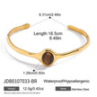 Brazalette de piedra Marron Tierra / Turques Oceano Chapado  en Oro 18k