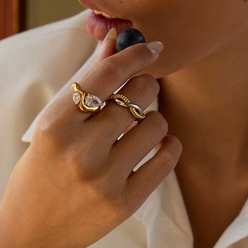Anillo Chapado en Oro 18k Con Circonitas