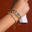 Pulsera de Brillos Multicolor Circonita Chapado en Oro 18k