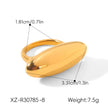 Anillo Geometrico Ovalado Chapado en Oro 18k
