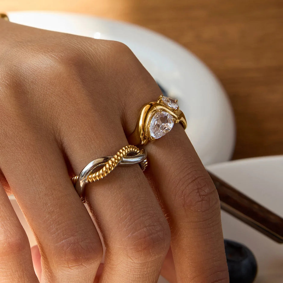 Anillo Chapado en Oro 18k Con Circonitas