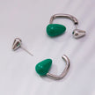 Pendiente Gota Agua de Color Chapado en Oro 18k
