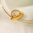 Anillo Geometrico Ovalado Chapado en Oro 18k
