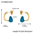 Pendiente Gota Agua de Color Chapado en Oro 18k