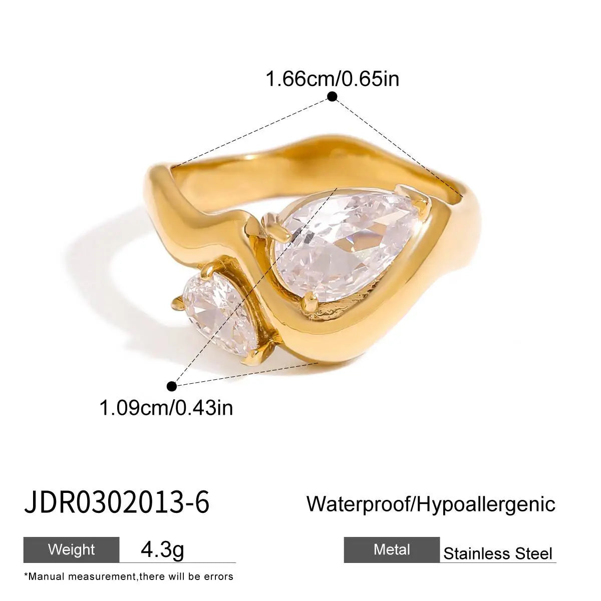 Anillo Chapado en Oro 18k Con Circonitas