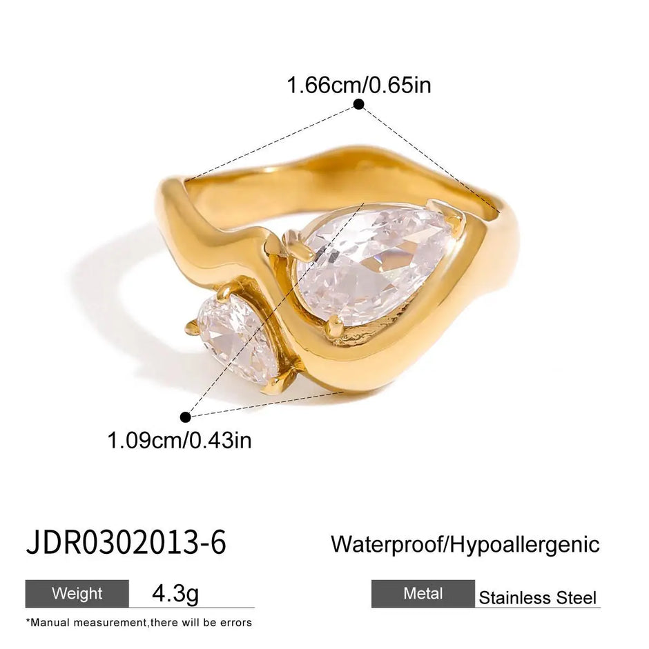 Anillo Chapado en Oro 18k Con Circonitas