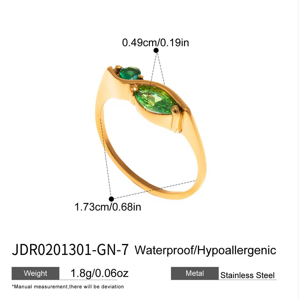Anillos Chapados en Oro 18k Morgonita/Turquesa/Circonita