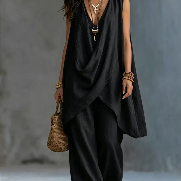 Indie/ Poncho con Pantalon Ampio