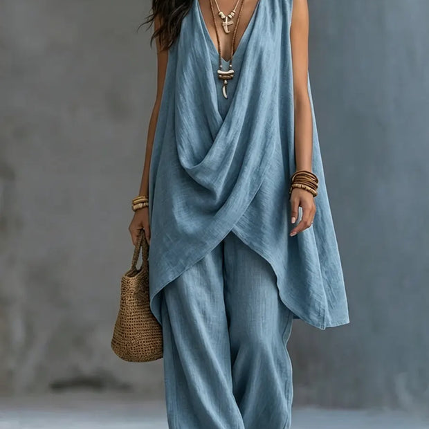 Indie/ Poncho con Pantalon Ampio